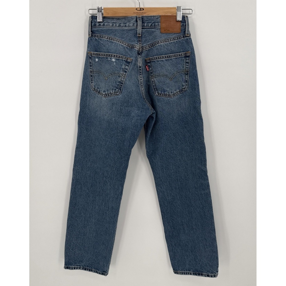 Levi's Premium Womens Distressed 90's 501 Blue Jeans Size 25x30 Button Fly - Picture 4 of 11